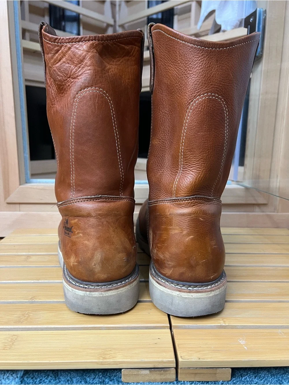 Mens Thorogood Wellington boots tobacco oil tanned size 13 EE